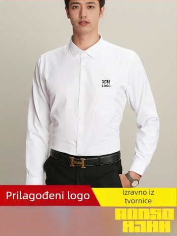 Zimska flis košulja za muškarce, dugi rukav, izdržljiva poliester tkanina, otporna na nabiranje, mogućnost izšivanja ili tiskanja loga