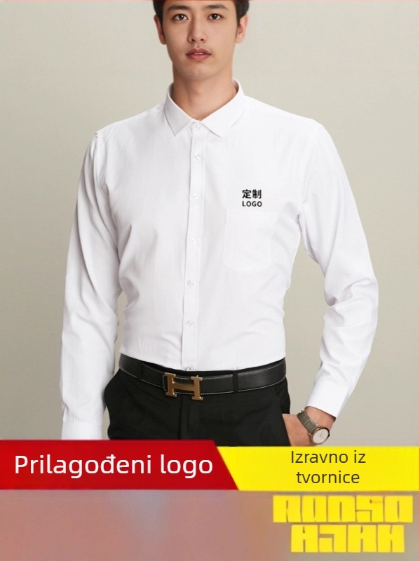 Zimska flis košulja za muškarce, dugi rukav, izdržljiva poliester tkanina, otporna na nabiranje, mogućnost izšivanja ili tiskanja loga