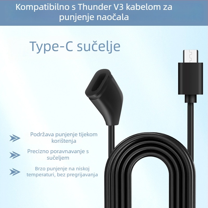 Punjački kabel Rayneo V3 Slim s magnetskim punjačem za ThunderBird pametne naočale, V3 AI naočale za snimanje