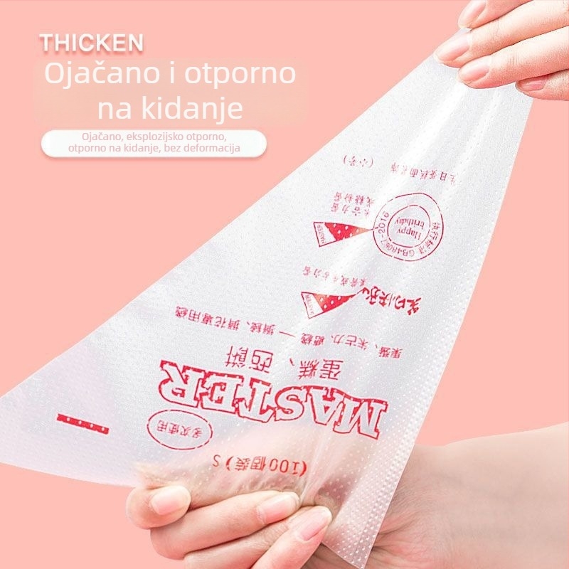 Jednokratna vrećica za ukrašavanje s nastavcima za torte i kolače, PET materijal, za kremasti ukras
