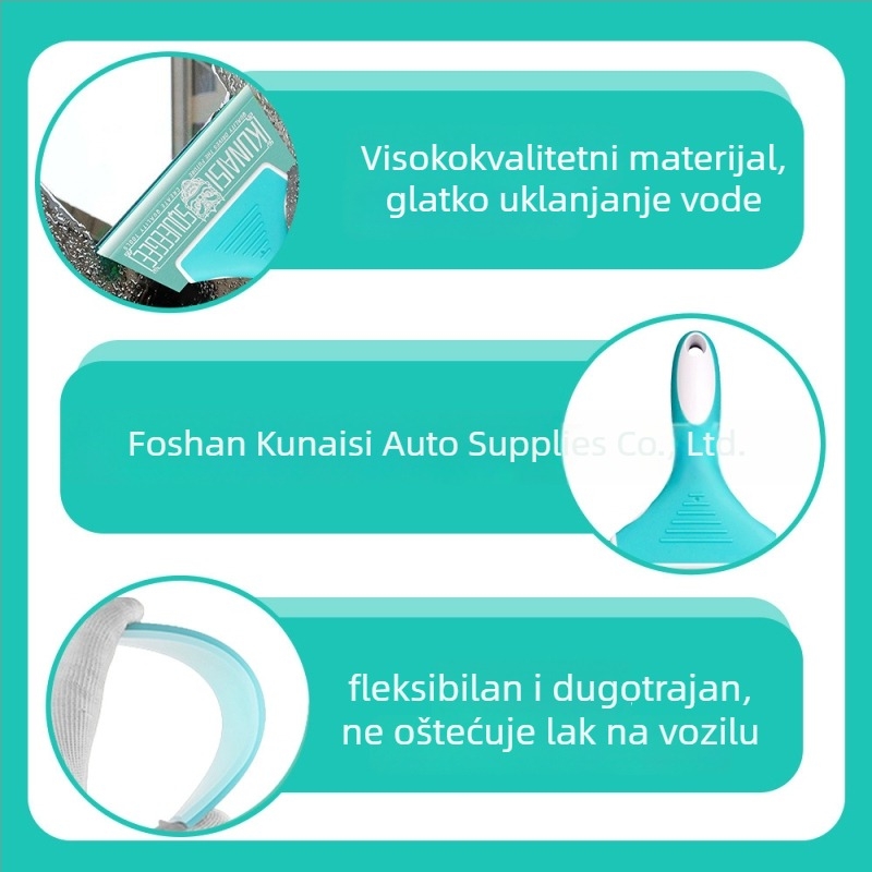 Silikonska špatula za film za stakla automobila, kratka drška