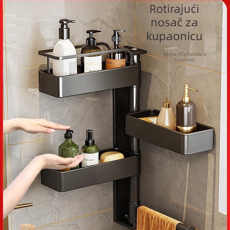 Okretna kupaonska polica za umivaonik i WC, 4 etaže, CE certifikat EU, stil laganog luksuza