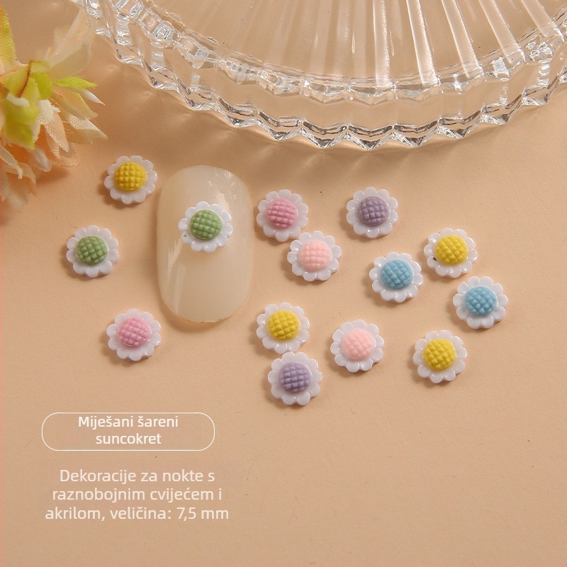 Ukras za nokte od smole s cvjetnim uzorkom – Princess serija, stil Lovely/Sweet, Jory Accessories