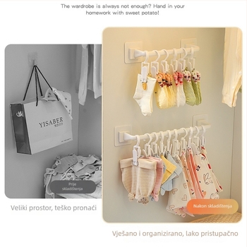 Držač za sušenje odjeće sa klipsama (Materijal: Plastika; Kategorija proizvoda: Držač za sušenje odjeće; Namjena: za vješanje u spavaćoj sobi; Start: Zima 2017; Stil: Moderan i minimalistički)