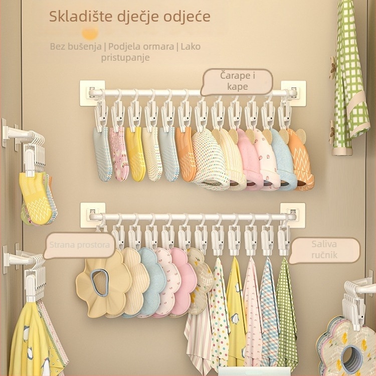 Držač za sušenje odjeće sa klipsama (Materijal: Plastika; Kategorija proizvoda: Držač za sušenje odjeće; Namjena: za vješanje u spavaćoj sobi; Start: Zima 2017; Stil: Moderan i minimalistički)
