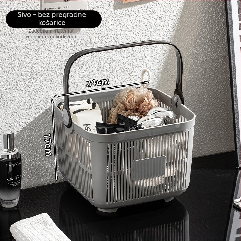 Prijenosna košara za kupaonicu s odjeljkom za suho i mokro za higijenske potrepštine | materijal PP | univerzalna upotreba