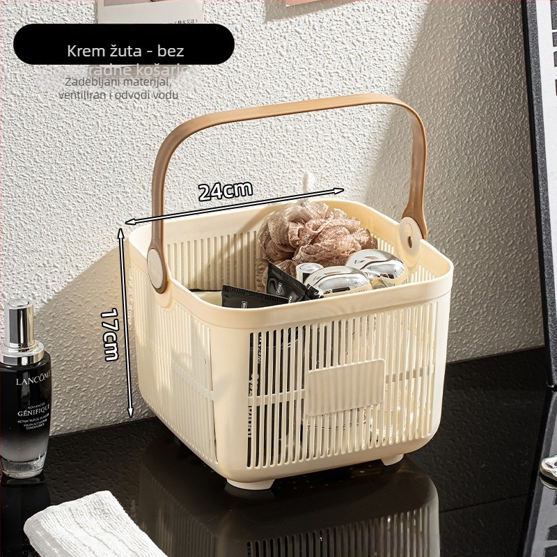 Prijenosna košara za kupaonicu s odjeljkom za suho i mokro za higijenske potrepštine | materijal PP | univerzalna upotreba