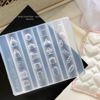 Kalup za nokte – smola, crtani motiv, oblici: torta, kruh, čašica za desert