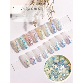 DIY ukrasi za nokte s glitter miksom, 32 g, aluminijev oksid, motiv Godina Konja