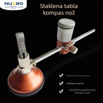 Kružni rezač stakla s šestokotačnim uljnim valjkom; veza od metalne legure; elektroplate; težina 0,2 kg