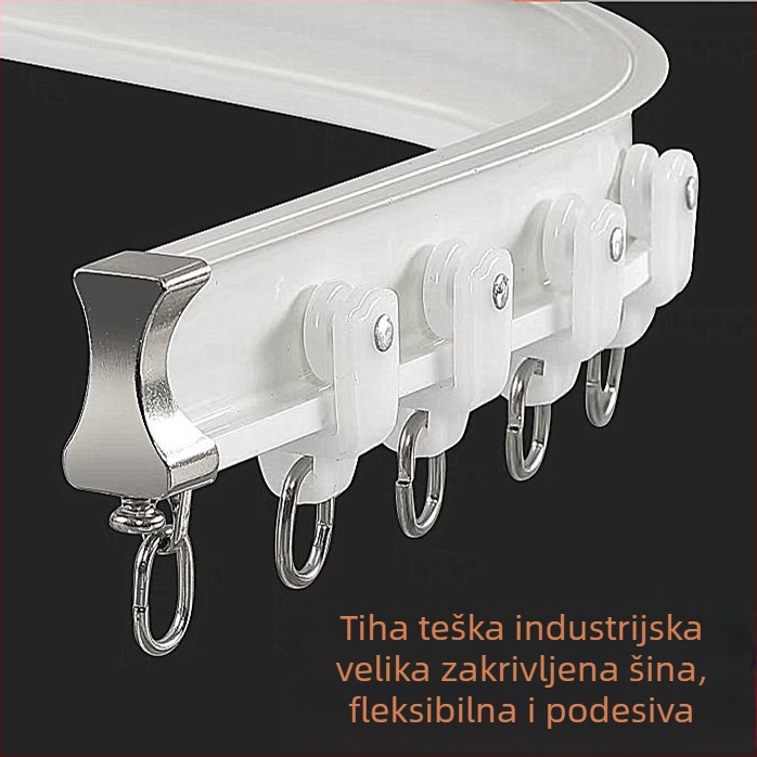 Fiber Brocade aluminijski klizni sustav, 2.0 aluminijska legura, prilagodljiv, ravne i zakrivljene šine, moderan minimalistički dizajn