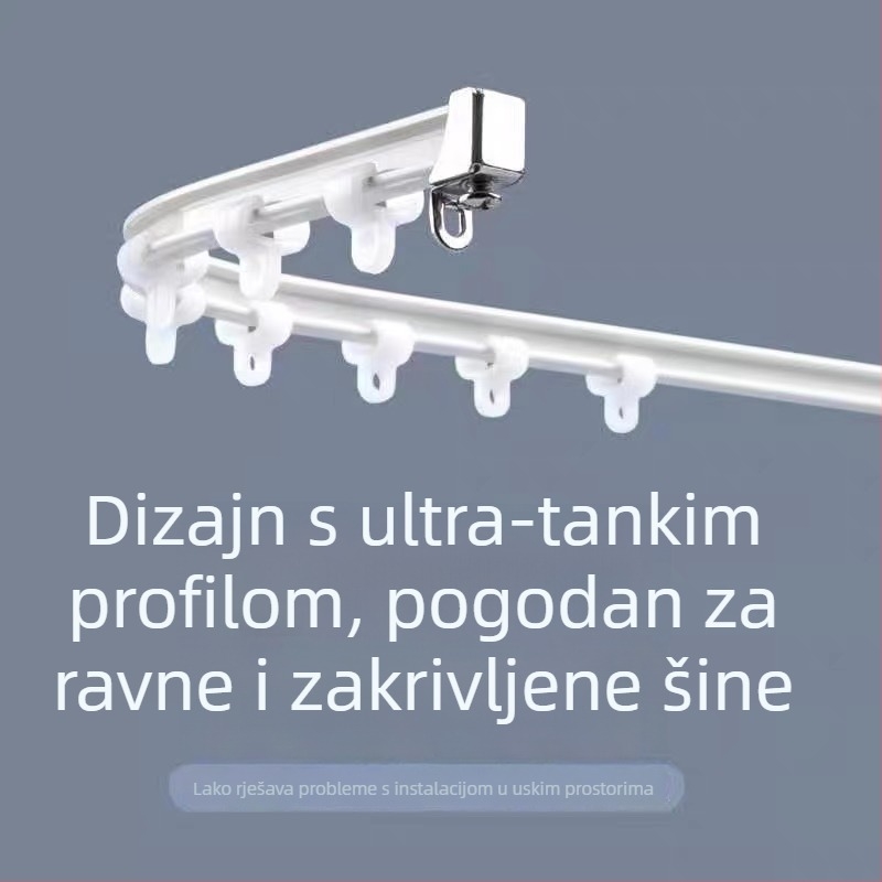 Fiber Brocade aluminijski klizni sustav, 2.0 aluminijska legura, prilagodljiv, ravne i zakrivljene šine, moderan minimalistički dizajn