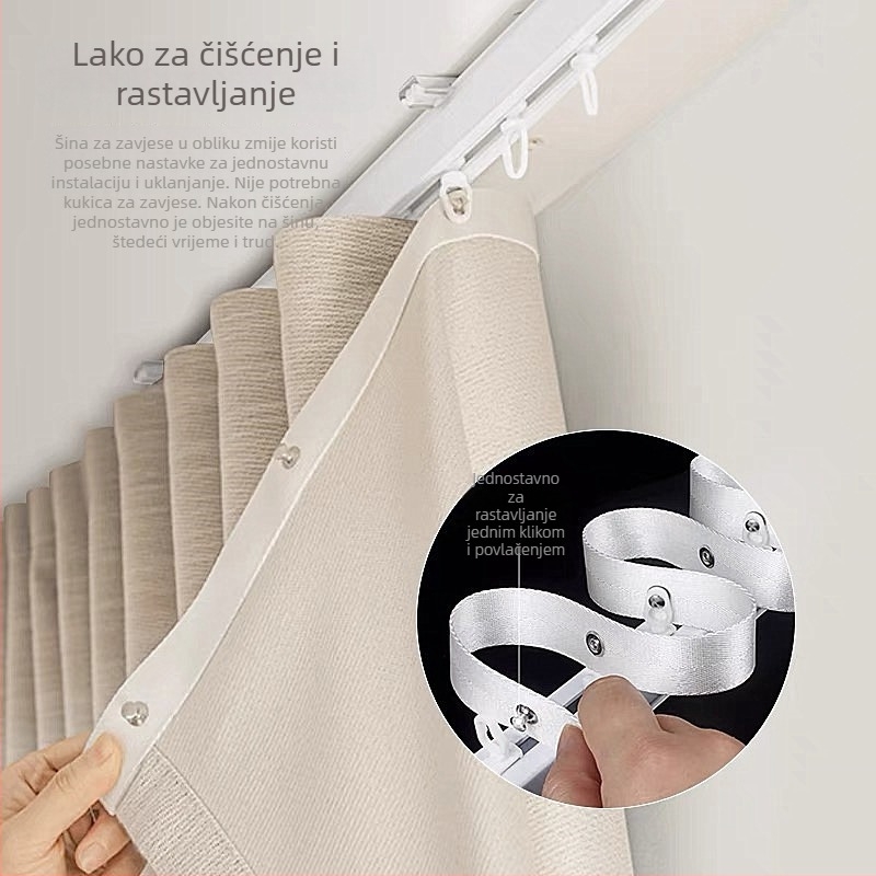 Fiber Brocade aluminijski klizni sustav, 2.0 aluminijska legura, prilagodljiv, ravne i zakrivljene šine, moderan minimalistički dizajn