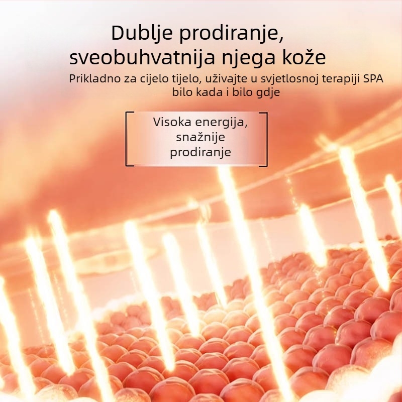 HAOSHIDA LED fotonski terapijski kozmetički uređaj za pomlađivanje kože – crveno i plavo svjetlo, negativni ioni (IPX2 vodootporno; kućna uporaba)