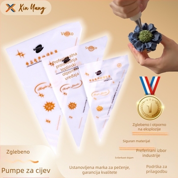 Xinyang vrećice za ukrašavanje, jednokratne, prehrambene kvalitete PE materijal, 100 kom./set, 100 setova/kutija, za ukrašavanje torti i istiskivanje krema
