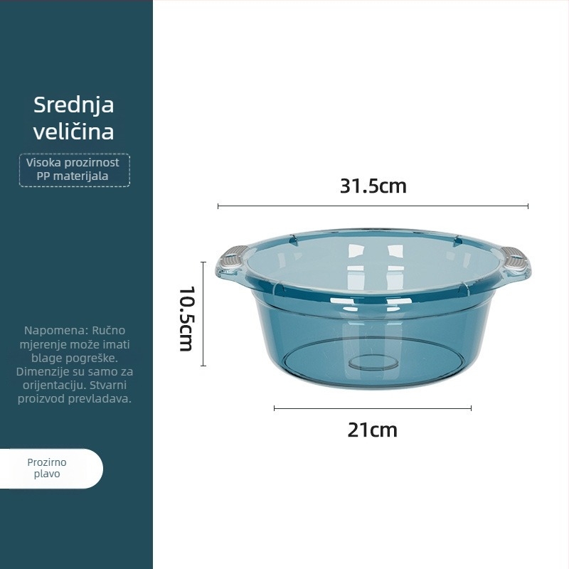 Plastična posuda za kućanstvo, debelog i izdržljivog dizajna, za pranje lica i povrća (Materijal: Drugo; Neto težina: 120–150 g; Pakiranje: 60/80 kom; Bruto težina: ispod 0,5 kg; Lansiranje: 2025)