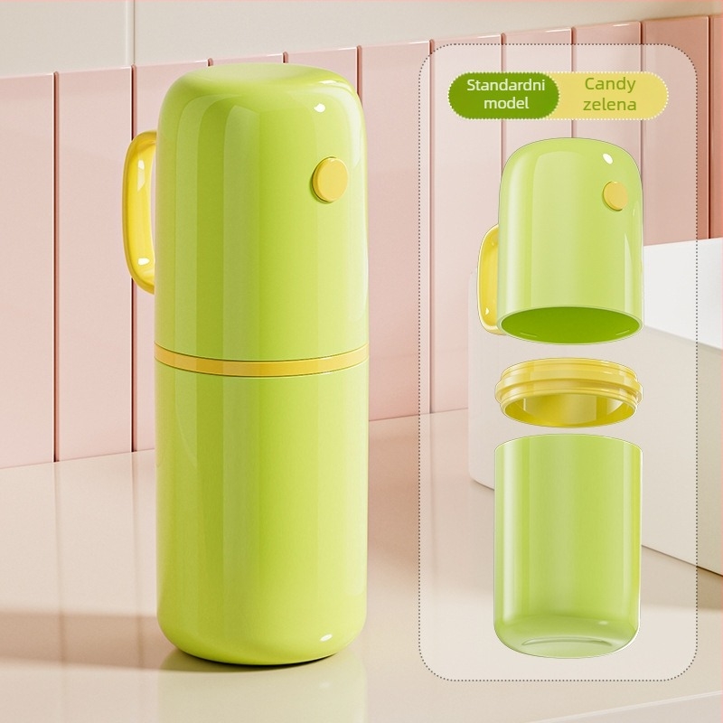 Mini putni set za djecu: čašica za pranje zuba, četkica za zube, zubna pasta, čašica za ispiranje usta, prijenosni higijenski set