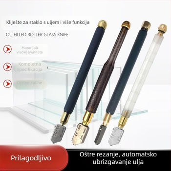 Rezač za staklo s dijamantnim valjkom, dvostruko namijenjen, automatska injekcija ulja, višenamjenski, ručni rad