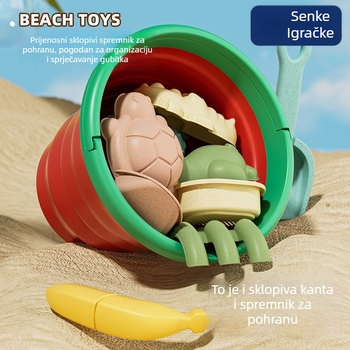 Sklopiva plastična kanta za plažu – za djecu 4–6 godina, igra za pijesak, 3C certificirano (Kod 2024152202054027)