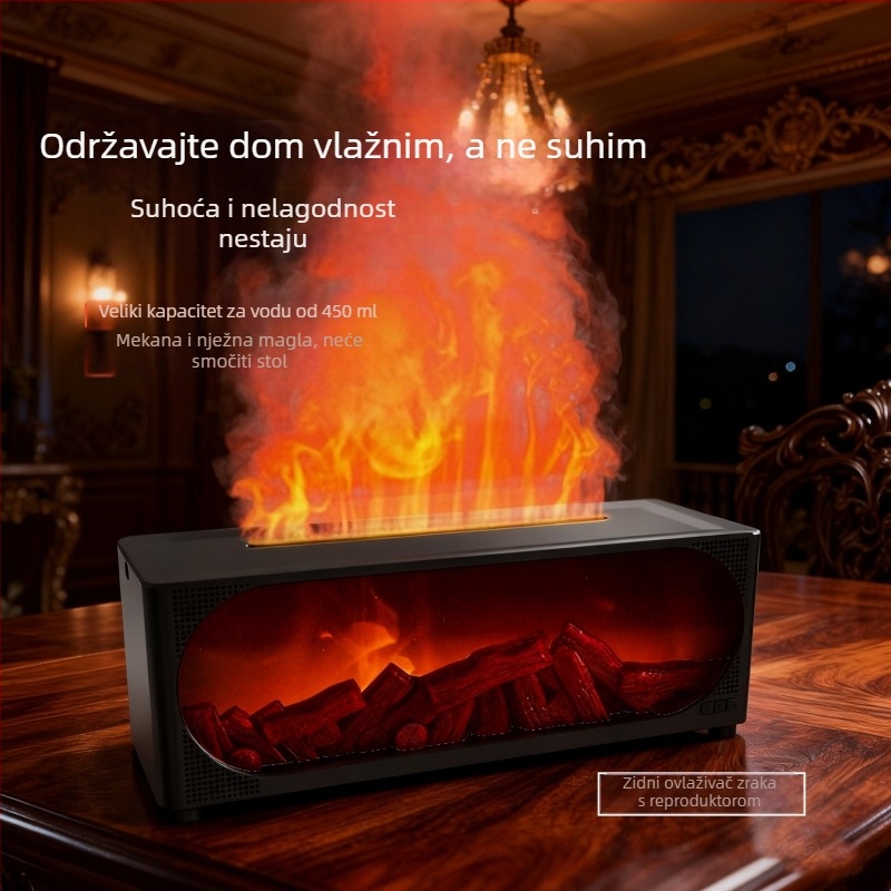 Bluetooth zvučnik s ovlaživačem zraka i difuzorom aromaterapije te noćnim svjetlom; sustav s 2 zvučnika, Bluetooth 5.1, 40Hz-20kHz, 6 sati reproducije, domet 10 m