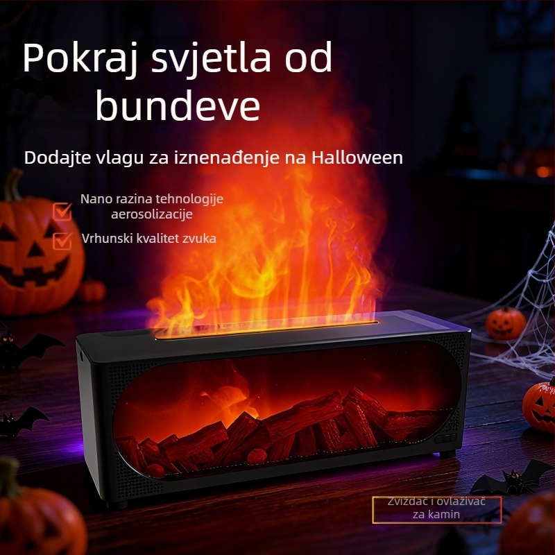 Bluetooth zvučnik s ovlaživačem zraka i difuzorom aromaterapije te noćnim svjetlom; sustav s 2 zvučnika, Bluetooth 5.1, 40Hz-20kHz, 6 sati reproducije, domet 10 m