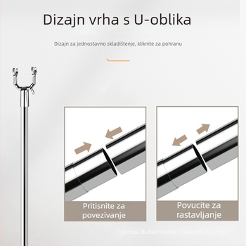 AISPUTIN Nehrđajući čelični teleskopski držač za sušenje rublja za balkon – moderni minimalistički dizajn