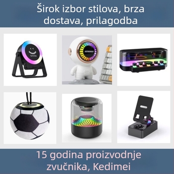 Bluetooth zvučnik s alarmom za stol – prenosni bežični zvuk s ugrađenom baterijom, USB napajanje, Bluetooth 5.3, 100 Hz–20 kHz, SNR ≥75 dB, domet 10 m