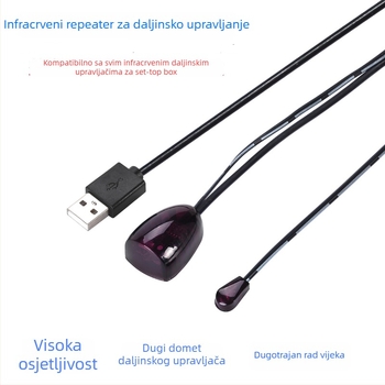 Prošireni IR prijemnik kabel za set-top box s USB IR prijemnikom, IR transponder model, širokopojasni prijenos, daljinski infracrveni opseg