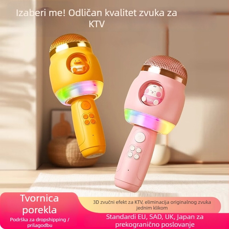 Dječji karaoke mikrofon MKF-1, Bluetooth 2.0, ugrađena baterija 2000–4000 mAh, trajanje baterije 6–8 h, nazivna snaga 220