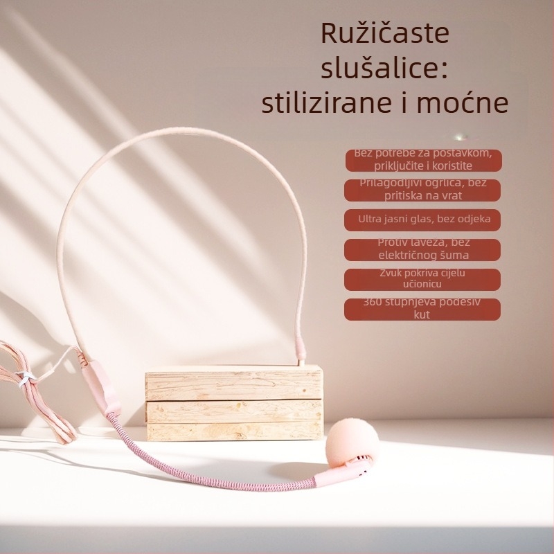Bežični konferencijski headset mikrofon s držalom za uho, dizajn na glavi, raspon frekvencija 30 Hz–15 kHz, SNR ≥70 dB