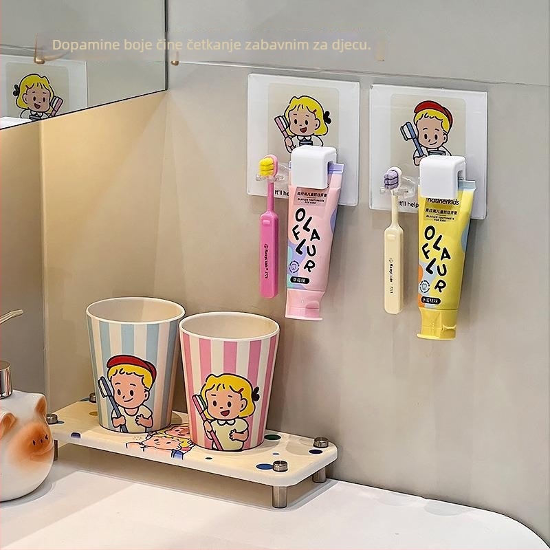 Držač za pastu za zube i klips za lice, zidni kupaonski dodatak, višenamjenski za pastu i sredstvo za čišćenje lica
