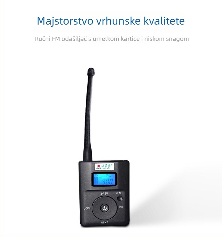 T-13 FM bežični prijenosnik za nastavu i vođenje turista – integrirani mikrofon, ugrađena baterija, 2 W, SNR < 60 dB, frekvencijski odziv 18 904 525 367 Hz