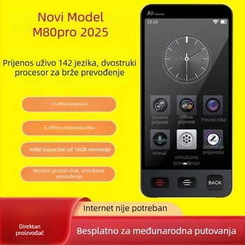 Common Language M80pro prevoditelj — AI prijevod u realnom vremenu, Android, Bluetooth, domet 10 m, upravljanje dodirnim zaslonom i tipkom