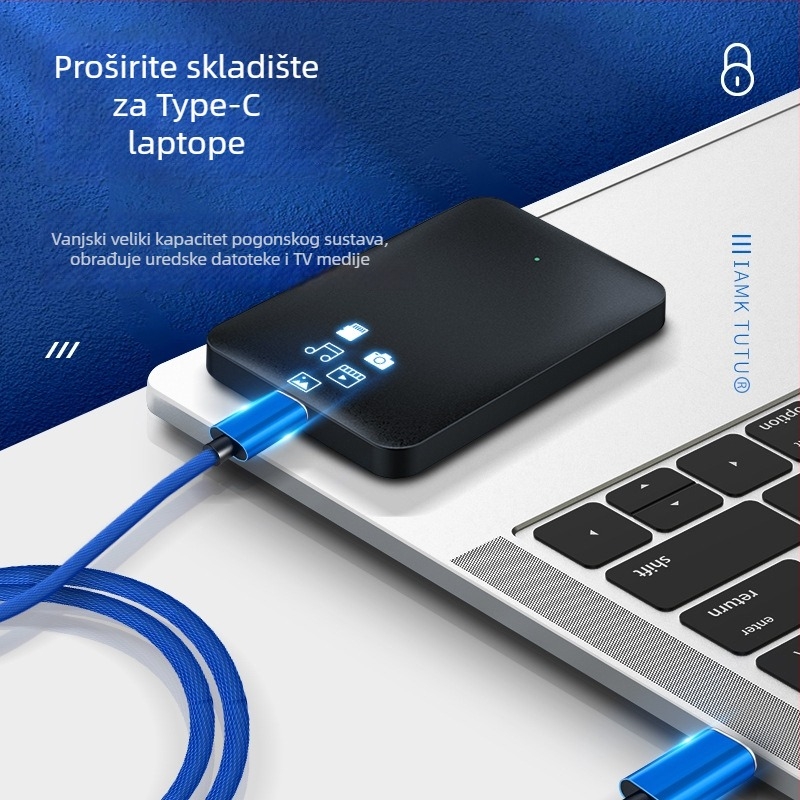 OTG USB-C kabel za podatke s Mini USB na Type-C i T-Port, muško-muški, Digital Fox