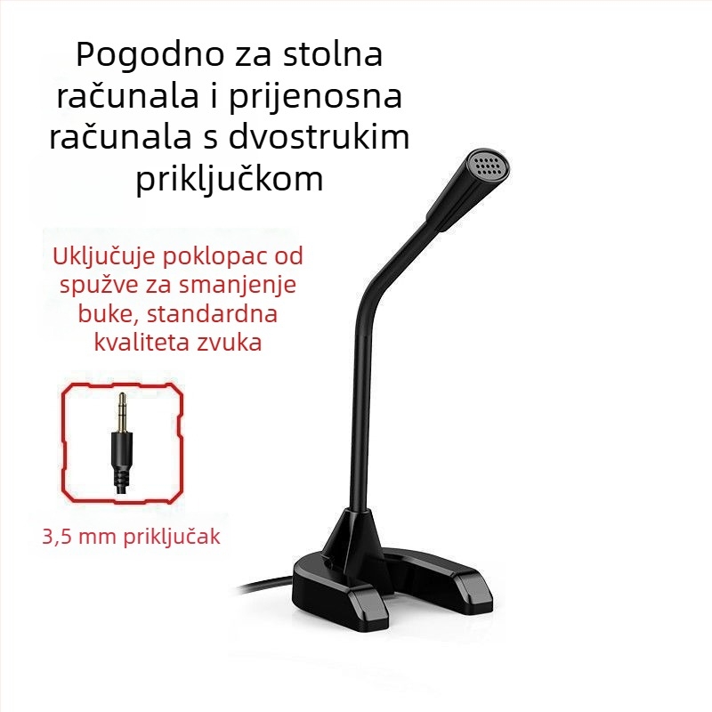 Računalni stolni mikrofon za kućnu upotrebu, bežični Bluetooth 5.0, dinamički mikrofon, 1-kanalni, za streaming, gaming, glasovni chat i snimanje