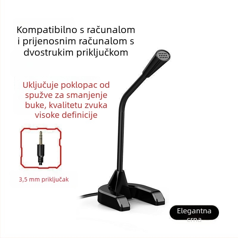 Računalni stolni mikrofon za kućnu upotrebu, bežični Bluetooth 5.0, dinamički mikrofon, 1-kanalni, za streaming, gaming, glasovni chat i snimanje