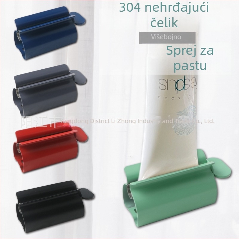 Stisnivač paste za zube od 304 nehrđajućeg čelika, ručni rotirajući mehanizam, za pastu za zube i sredstva za čišćenje lica, Lizhong