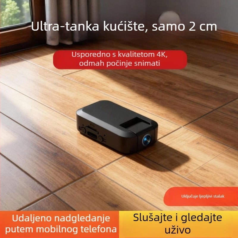 Mini Wi‑Fi kamera za kućno praćenje, 1080P, širokokutni objektiv, podrška TF kartici, noćni vid, detekcija pokreta s upozorenjima