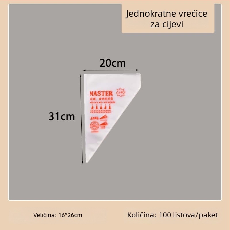 Set jednokratnih vrećica za ukrašavanje torti, debeli materijal, prehrambena PE, stil životinjski džakard, uključuje vrhove za ukrašavanje, vrećice i pištolj za ukrašavanje