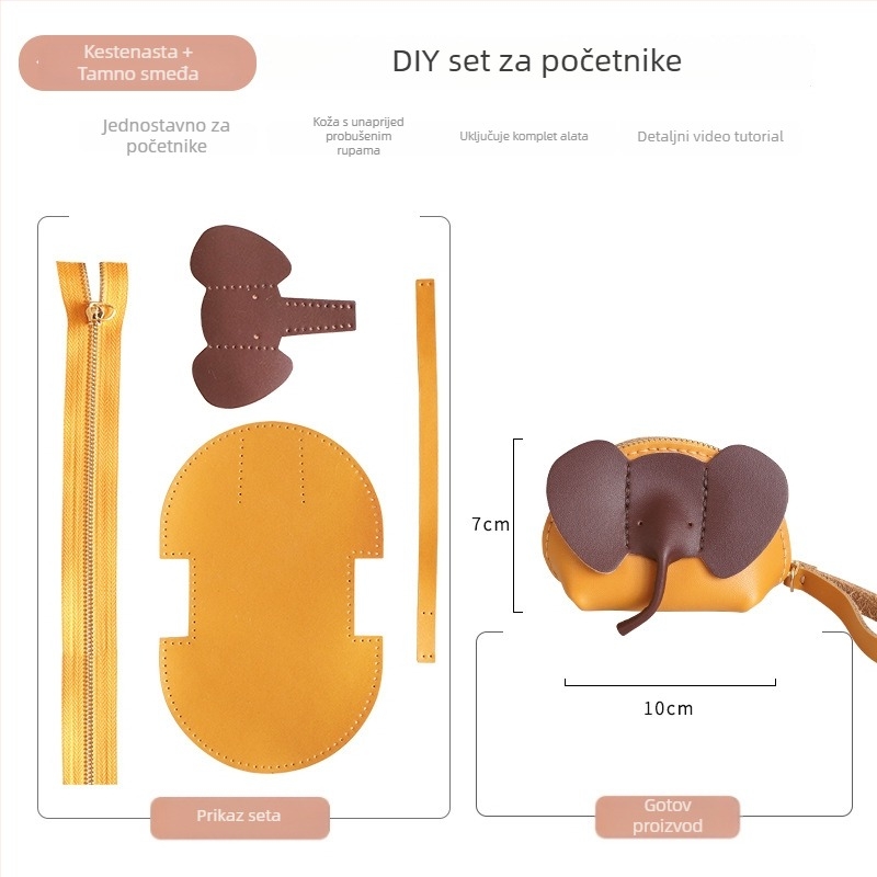 Novčanik za kovanice od prave kože, dvostrukog sloja goveđe kože, unisex dizajn, za pohranu