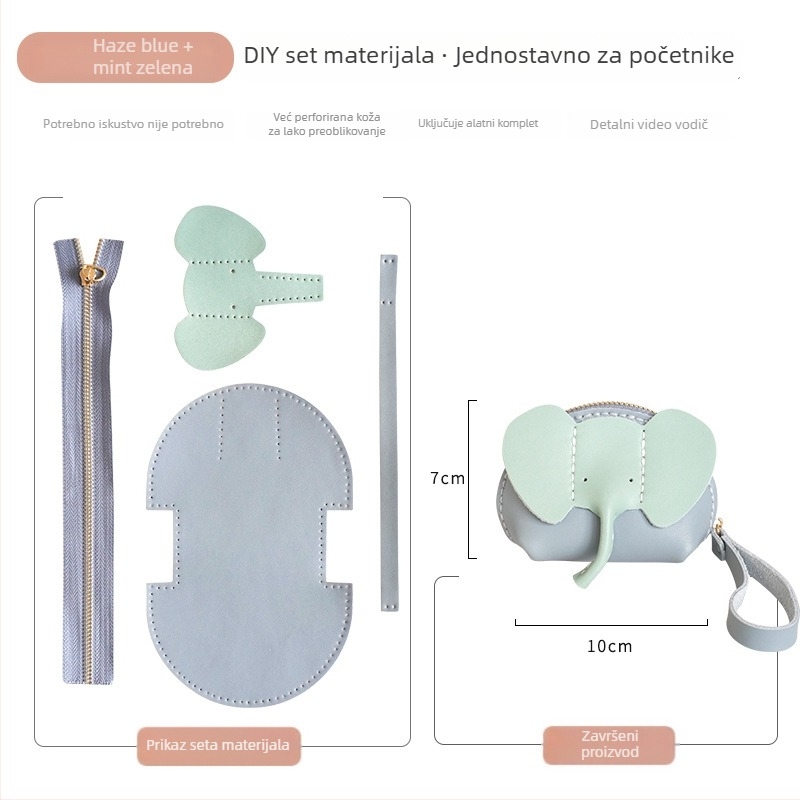 Novčanik za kovanice od prave kože, dvostrukog sloja goveđe kože, unisex dizajn, za pohranu