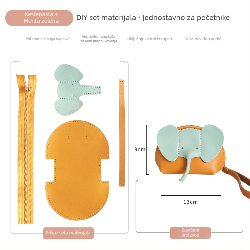 Novčanik za kovanice od prave kože, dvostrukog sloja goveđe kože, unisex dizajn, za pohranu