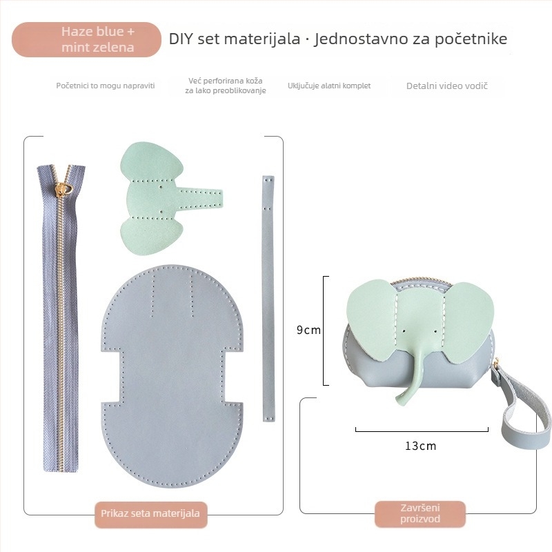 Novčanik za kovanice od prave kože, dvostrukog sloja goveđe kože, unisex dizajn, za pohranu