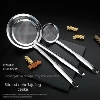 Set od nehrđajućeg čelika 304 s mrežastim filrom: kolander, žlica za rezance, sito za brašno, zaštita od opeklina, mogućnost prilagođenog logotipa