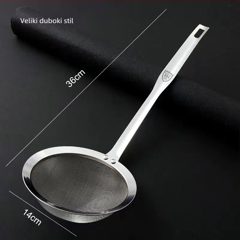 Set od nehrđajućeg čelika 304 s mrežastim filrom: kolander, žlica za rezance, sito za brašno, zaštita od opeklina, mogućnost prilagođenog logotipa