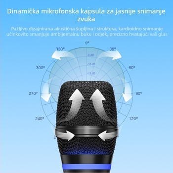 UHF bežični univerzalni mikrofon s dvostrukom reverberacijom, višefunkcionalan za prijenose uživo i scenske nastupe, mikrofon s magnetskim punjenjem