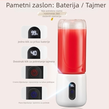 Prijenosna sokovnik i blender s bežičnim punjenjem, kapacitet ispod 1 L, napon ≤36 V, brzina 10000–19999 okretaja/min, 6+ oštrica