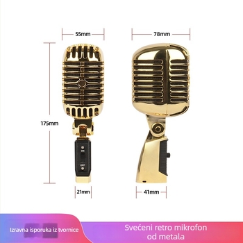 Dinamički mikrofon za scenu s bežičnim prijenosom, frekvencijski raspon 20 Hz–20 kHz, SNR ≥75 dB, pokretna zavojnica, model S02