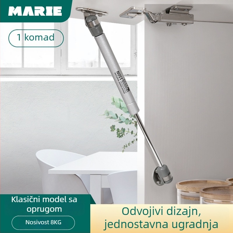 Hidraulični štap za vrata ormara – hladno valjani čelik, Mary, namijenjeno ormarićima, moderni minimalistički stil, elektroplatirani završetak