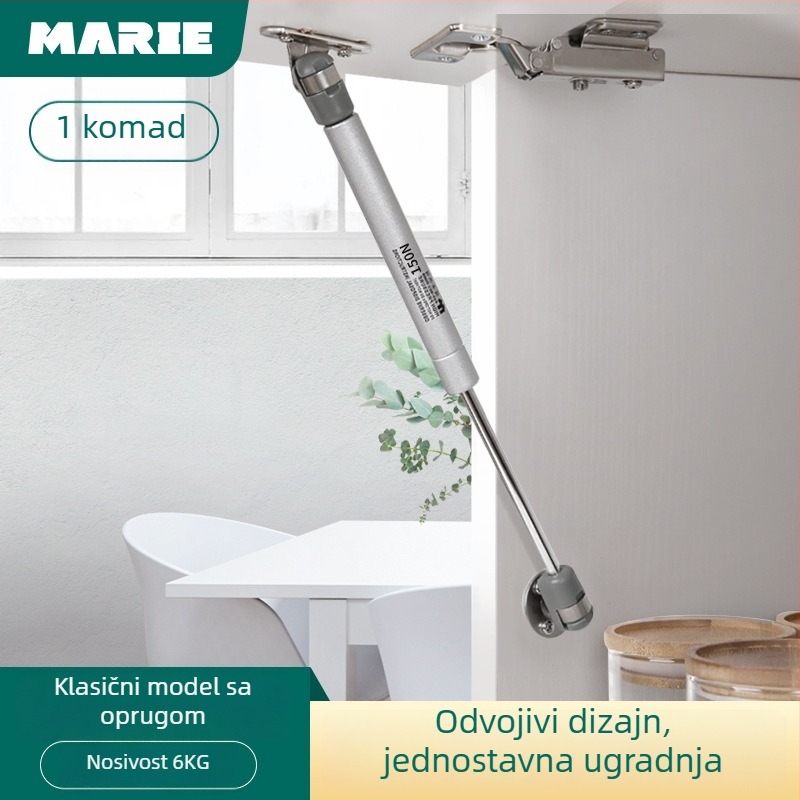 Hidraulični štap za vrata ormara – hladno valjani čelik, Mary, namijenjeno ormarićima, moderni minimalistički stil, elektroplatirani završetak